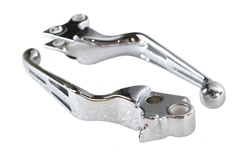 V-Twin Chrome Slotted Hand Lever Set - 26-0789