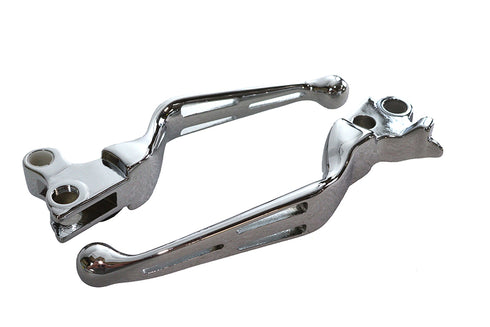 V-Twin Chrome Slotted Hand Lever Set - 26-0789