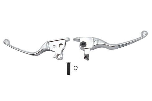 V-Twin Chrome Slotted Hand Lever Set - 26-0895