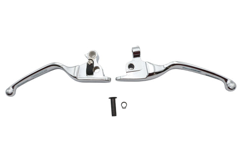 V-Twin Chrome Slotted Hand Lever Set - 26-0895