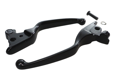 V-Twin Black Smooth Contour Hand Lever Set - 26-0981