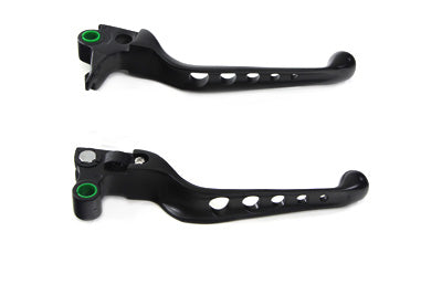 V-Twin Black Drilled Hand Lever Set - 26-0984
