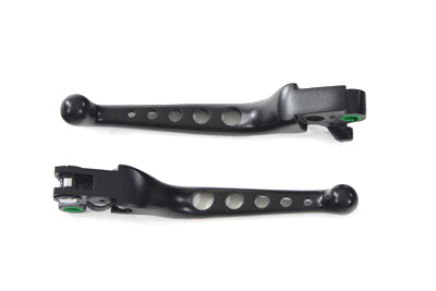 V-Twin Black Drilled Hand Lever Set - 26-0984