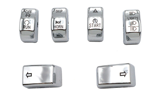 V-Twin Handlebar Switch Cap Set Chrome - 26-0991