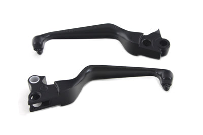 V-Twin Black Contour Hand Lever Set with Skull Ends - 26-1156