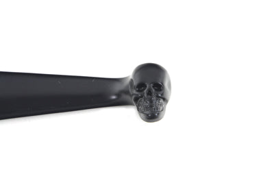 V-Twin Black Contour Hand Lever Set with Skull Ends - 26-1156