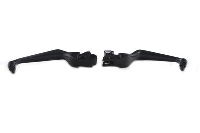 V-Twin Black Contour Hand Lever Set with Skull Ends - 26-1156