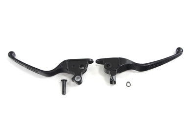 V-Twin Black Slotted Hand Lever Set - 26-2113