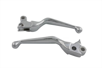 V-Twin Chrome Smooth Contour Hand Lever Set - 26-2178