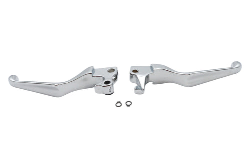 V-Twin Chrome V-Cut Hand Lever Set - 26-2203