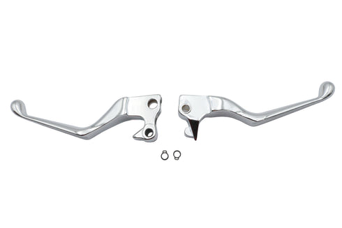 V-Twin Chrome V-Cut Hand Lever Set - 26-2203