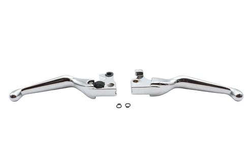 V-Twin Chrome V-Cut Hand Lever Set - 26-2203