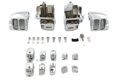 V-Twin Handlebar Control Switch Housing Kit Chrome - 26-2255