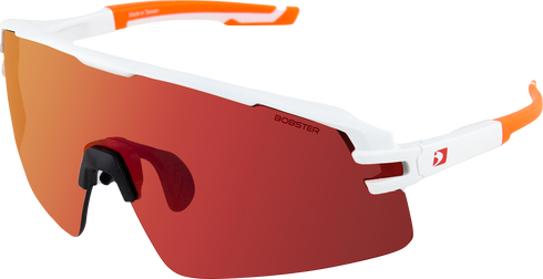 BOBSTER Flash Sunglasses - Matte White/Orange - Smoke Black Red Revo Lens BFLA01