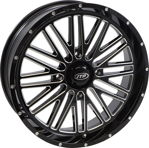 ITP Wheel - Momentum - Front/Rear - Black/Milled - 22x6.5 - 4/156 - 4+2.5 (+10 mm) 2222785731B
