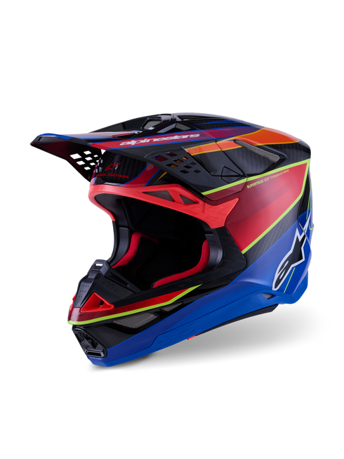 ALPINESTARS Supertech S M10 Era Helmet Blu/Rd/Ylw Fluo Glossy Lg - 482-00186L