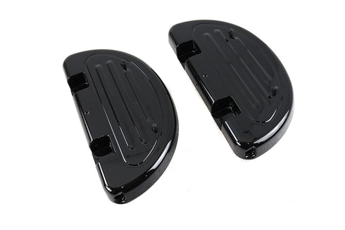 V-Twin Gloss Black Passenger Half Moon Footboard Set - 27-0009