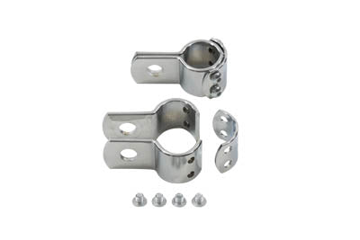 V-Twin Chrome 1-1/8 inch Footpeg Mount Clamp Set - 27-0053