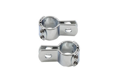 Wyatt Gatling Chrome 1-1/4 inch Footpeg Mount Clamp Set - 27-0054