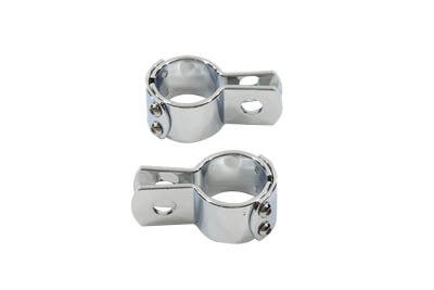 V-Twin Chrome 1-1/2 inch Footpeg Mount Clamp Set - 27-0066