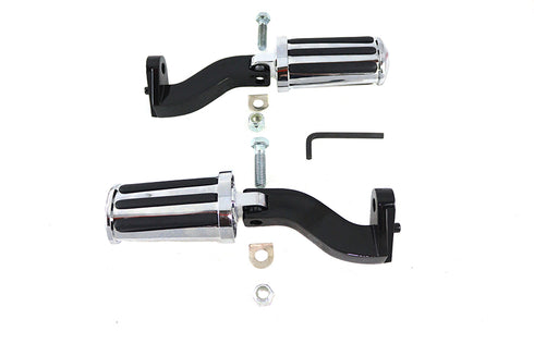 V-Twin Rail Style Adjustable Footpeg Kit Black - 27-0362