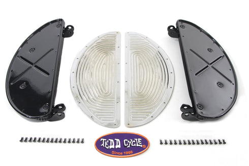 V-Twin Half Moon Footboard Set Black - 27-0372