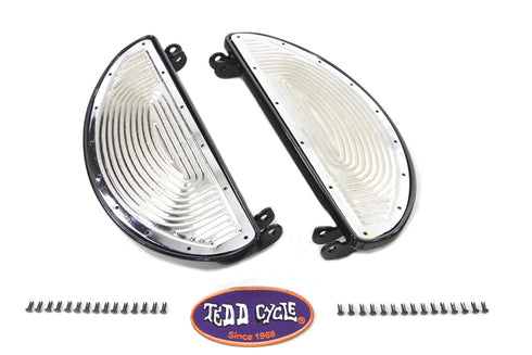V-Twin Half Moon Footboard Set Black - 27-0372