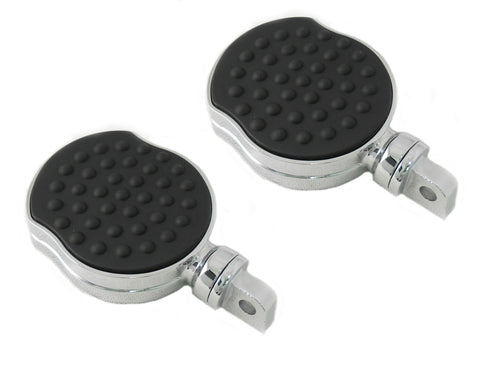 Wyatt Gatling Chrome Flame Style Highway Bar Footpeg Set - 27-0477