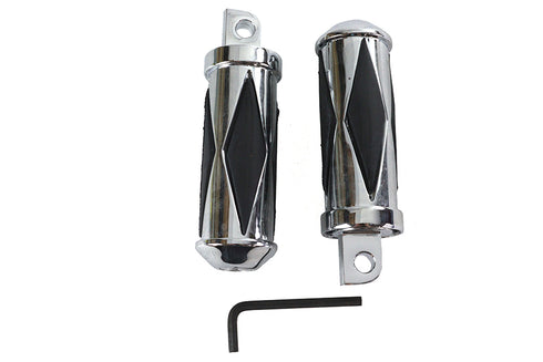 V-Twin Chrome Diamond Style Large Footpeg Set - 27-0556