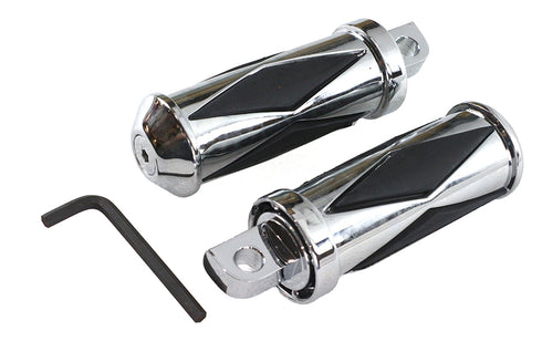V-Twin Chrome Diamond Style Large Footpeg Set - 27-0556