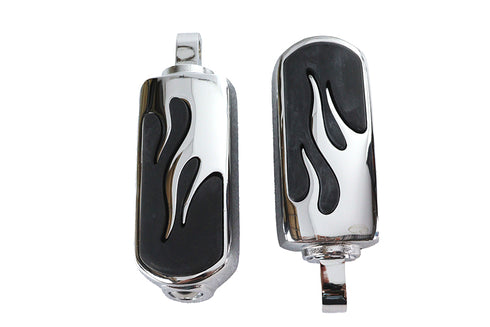 V-Twin Chrome Flame Style Footpeg Set - 27-0558