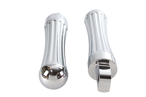 V-Twin Chrome Billet Batique Style Footpeg Set - 27-0603