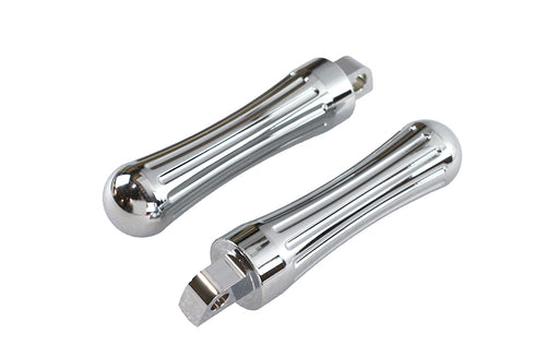 V-Twin Chrome Billet Batique Style Footpeg Set - 27-0603