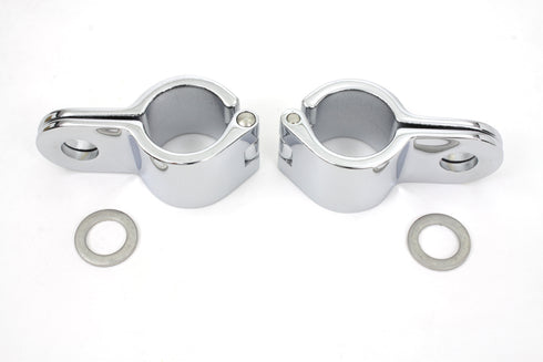 V-Twin Chrome 1-1/8 inch Footpeg Mount Clamp Set - 27-0673