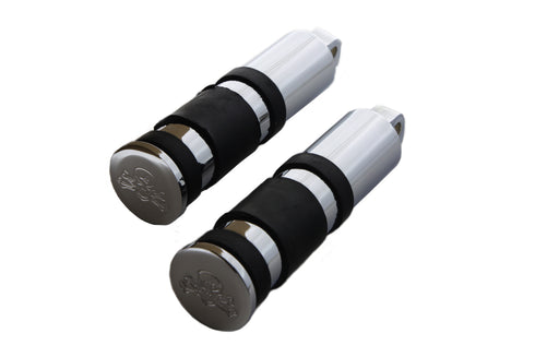 Wyatt Gatling Chrome Banded Skull End Footpeg Set - 27-0726