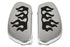 Wyatt Gatling Driver Footboard Set Chrome with Flame Design - 27-0808