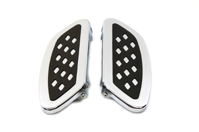 Wyatt Gatling Driver Footboard Set Chrome with Diamond Design - 27-0809