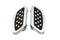 Wyatt Gatling Driver Footboard Set Chrome with Diamond Design - 27-0809