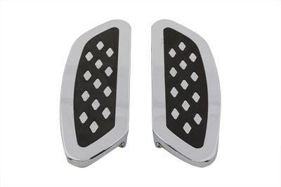 Wyatt Gatling Driver Footboard Set Chrome with Diamond Design - 27-0809