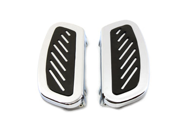 Wyatt Gatling Driver Footboard Set Chrome Streamliner Design - 27-0814