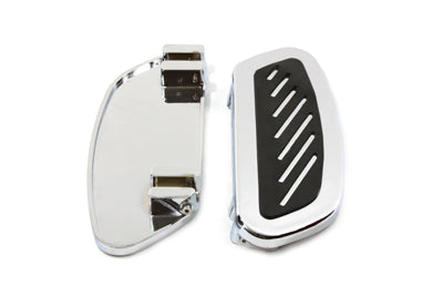 Wyatt Gatling Driver Footboard Set Chrome Streamliner Design - 27-0814