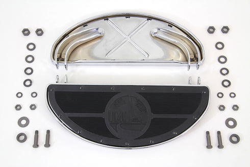 V-Twin World's Fair Style Half Moon Footboard Set Chrome - 27-0867