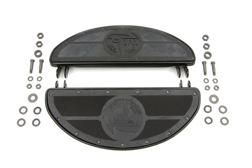 V-Twin World's Fair Style Half Moon Footboard Set Black - 27-0869