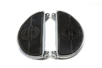 V-Twin Half Moon Footboard Set Chrome - 27-0900