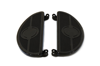 V-Twin Driver Black Footboard Set with Bullseye Design - 27-0907