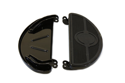 V-Twin Driver Black Footboard Set with Bullseye Design - 27-0907