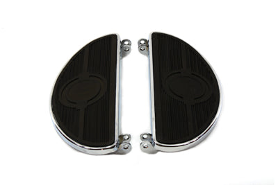 V-Twin Half Moon Footboard Set Chrome - 27-0908