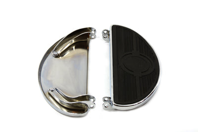 V-Twin Half Moon Footboard Set Chrome - 27-0908