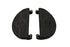 V-Twin Replica Driver Gloss Black Footboard Set with Logo - 27-0916