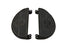 V-Twin Replica Driver Gloss Black Footboard Set with Logo - 27-0916